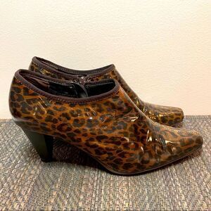 Boston Design Studio Water Resistant Low Heel Leopard Bootie 8